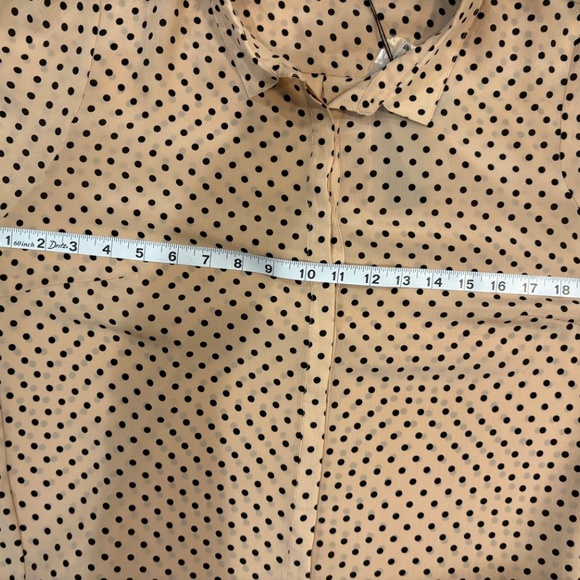 Polk Dot Nude/Black long sleeve silk blouse NWT - Picture 9 of 13